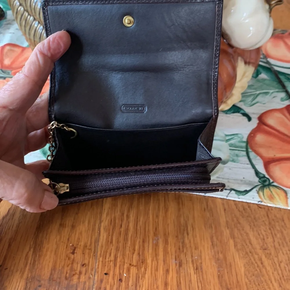 Coach Signature Canvas/Leather Wallet/Key Ring